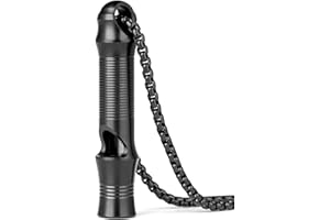 TISUR Titanium Emergency Whistle,EDC Safety Whistles Necklace Loud up to 120db,Survival Whistles for Survival,Hiking,Camping,Pets Training