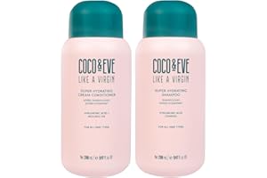 Coco & Eve Like A Virgin – nawilżający szampon i odżywka – naturalna pielęgnacja włosów bez siarczanów, z olejkiem arganowym, kokosowym i awokado – do suchych, uszkodzonych i farbowanych włosów – 250 ml