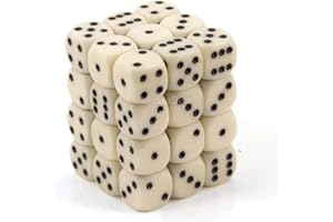 Chessex Dice: CHX25800 D6 Opaque Ivory/Black (36)