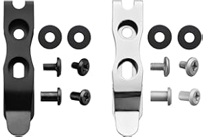 HARNDS AK4200 - Astuccio portacoltelli con clip, montaggio multiangolo 420, in acciaio inox polacco + nero, confezione da 2, polacco + nero, Fuori