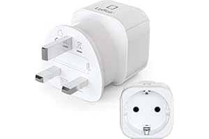 European to UK Plug Adaptor by Laffair: Premium EU to UK Adapter for Seamless 2 Pin to 3 Pin Plug UK Conversions (1 Pack)