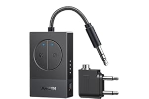 UGREEN Émetteur Jack Bluetooth 5.4 pour TV Aux 3.5 mm Adaptateur Transmetteur Bluetooth Audio pour Casque Écouteur Avion Enceinte Haut-Parleur
