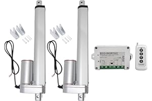 DCHOUSE Lot de 2 spots de 12 V 200 mm Heavy Duty Hub linéaire 150 KG-Maximum Lift Motor Télécommande sans fil avec supports de fixation (1500N 8 pouces)