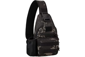 Selighting Taktisch Umhangetasche Militar Sling Rucksack Crossbody Bag mit USB-Ladeanschluss und Flaschenhalter fur Trekking Camping Wandern Reisen