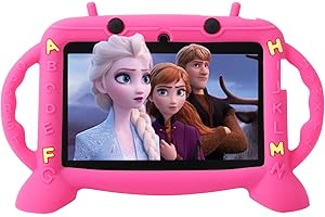 MengDash Kids Tablet, 7 inch Tablet for Kids 3-10, Educational Learning Toddler Tablet Android 11, 3GB RAM+32GB ROM Storage, Google Play YouTube, Baby Girl boy Gift (Red)