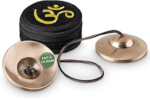 MASSAGE-EXPERT Cymbales tibétaines, son clair, mat sans symboles, pour la méditation (tingsha), le massage sonore et la thérapie sonore, diamètre 55 mm