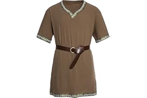 Gefomuofe Gilet médiéval pour homme, lilas, costume médiéval, costume d'Halloween, tunique, chemise à lacets, sans manches, manteau, costume victorien, lilas, cosplay