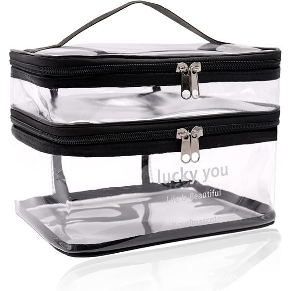 Enkrio 2 Stück Transparente Reise-Make-up-Taschen – Wasserdichte PVC Kosmetiktasche Für Handgepäck
