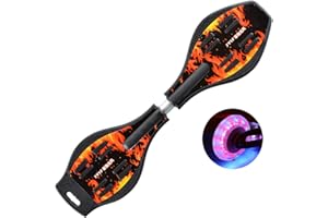Sumeber Waveboard Niños Street Surfing Caster Torsion Monopatín Doble Puentes Ruedas para Ola/Surf Waveboard/Castor Board con Ruedas Luminosas para Niños/Adolescentes
