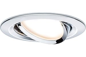 ‎PAULMANN Paulmann 93877 Nova Plus LED Einbauleuchte inkl. Coin Einzelleuchte schwenkbar rund 84mm 50° 6W 230V dimmbar 2700K Eisen gebürstet Spot Einbaustrahler Einbauleuchte