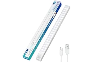 Forepin Motion Sensor Lights Indoor, 88LEDs 30cm Under Cabinet Kitchen Lights, 2000mAh Battery USB-C Rechargeable Cupboard Lights, 3 Modes Wardrobe Lights for Kitchen Cabinet Stairs Bedroom Hallway