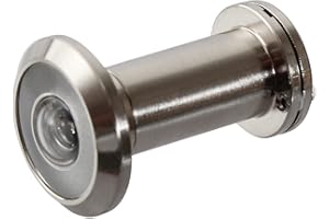 Schürberg Türspion mit Sichtschutz - Edelstahl Optik - Bohrloch Ø 16mm - Spion für 37-58mm Türen - Hochwertige Echtglaslinse - Weitwinkel 200°