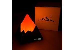 NesveCit Rechargeable Volcano Night Light for Bedroom, Bedside Table Lamp 3 Level Dimmable Warm White Nightlight 2000mAh Up to 35H with 0.5H Timer Bedroom Decor Gift for Teens Boys Girls