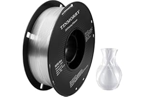 PETG Filament 1.75mm, TINMORRY Upgraded PETG-Eco 3D Printing Filament, Compatible with Bambu Lab FDM 3D Printer, 1 KG 1 Spool, Transparent