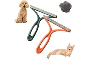 HEVIBK Épilateur réutilisable pour Animaux domestiques,Épilateur Portable,Épilateur de Poils de Chat et de Chien,Brosse à Tapis,Facile à Nettoyer (Orange et Vert)