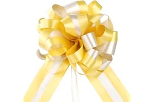 EDATOFLY 10 Piezas Lazos Regalos Grandes, Lazos Grandes para Navidad, Bodas, Fiestas, Decoración del Día de San Valentín y Envoltura de Regalos de (Dorado)