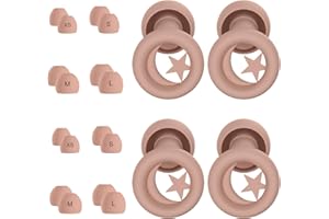 BANDICTION Ear Plugs for Sleep - 2 Pairs, Premium Ultra-Soft Silicone Ear Plugs Noise Cancelling 33dB Reusable Earplugs for Sleeping, Snoring, Travel, Flights, Work, Focus - 8 Pairs Ear Tips in XS/S/M/L