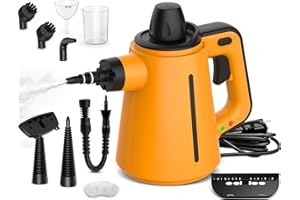 AUIFFER Pulitore a Vapore, 10 accessori Steam Cleaner, 3,5 bar Vapore Pressione per la Rimozione di Sporco e Grasso, Pulitore Vapore Casa Strumento per la Pulizia di Pavimenti, Mobili Imbottiti e Automobili