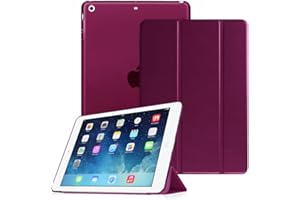 Fintie Ultra cienkie etui ochronne do iPada Air 2 (model 2014) / iPad Air (model 2013) - ultralekkie etui z przezroczystą tylną obudową z funkcją automatycznego uśpienia/budzenia, fioletowe