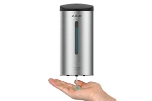 AIKE AK1205E Distributeur de Savon Automatique Mural, Capacité Importante en Acier Inoxydable pour Salle à Manger et Toilettes