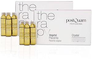 PostQuam - Confezione di Fiale di Placenta Vegetale per Capelli - Stimola la Circolazione e Previene la Caduta dei Capelli - 24 Fiale da 9 ml