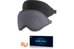 Aosun Sleep Mask, 2 Pack of Super Soft and Comfortable Eye Mask for Sleeping, 100% Blackout Sleep Aid Eye Mask for Men & Women with Adjustable Straps, Suitable for Travel, Night Sleeping, Nap