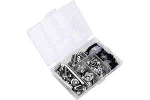 AYNEFY Motorcycle Fairing Bolt Kit, 158-Piece Universal Fairing Screws with Gasket Wrench Tool for Sportbike Windscreen, Motorcycle Accessory Hardware Set (Silver)