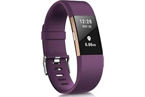 Yandu Cinturino Compatibile per Fitbit Charge 2, Cinturino per Uomo Donne Cinturino Sportivo Cinturino in Silicone Regolabile per Fitbit Charge 2 Grande Piccolo (Senza Orologio)