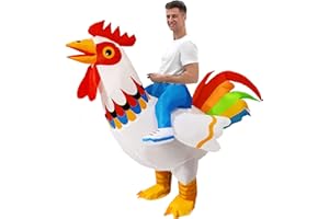 LUVSHINE Chicken Costume Adult, Colorful Inflatable Costume for Birthday Party, Halloween, Marathon, Gift