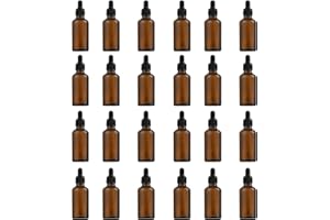 KALUROIL 24 PCS Bottiglie con Contagocce in Vetro di Qualità Flaconi Vuoti in Vetro Ambrato da 5 ml per Oli Essenziali e Profumi