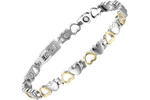 BioMag Magnetic Bracelets for Women Titanium Steel with Strong Magnets Heart-Shaped Bracelet