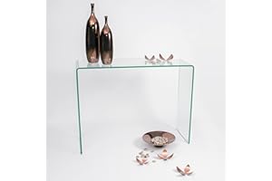 Homely - Mesa Consola de Cristal Curvado Murano, de 100x35x75 cm