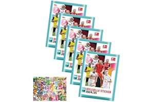 STRONCARD Bundle mit Topps Bundesliga Sticker 2025 - Fußball Sammelsticker - 5 Tüten + Exklusive Geburtstagskarte