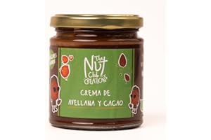 Crema de avellanas y cacao 225 gr. | The Nut Club | Sin azúcares añadidos ni cacahuete | Vegana | Avellanas nacionales | Sin gluten |