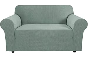 BellaHills Super Stretch Sofa Covers Couch Covers Sofa Slipcovers Furniture Protector for Sofas/Kids/Pets | Form Fitted Jacquard with Elastic Bottom, Thick Soft Non Slip (2 Seater，Sage)