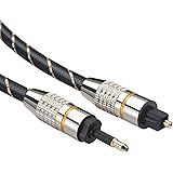 GELRHONR Câble Toslink vers Mini Toslink, 3,5 mm, câble audio numérique optique SPDIF, fibre optique pour haut-parleur DVD TV