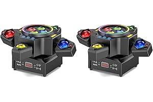 KRIDERISH 2 pezzi 150W Teste Mobili LED RGBW Luci Discoteca con Telecomando RGBW 27CH Luci da Palco Fari per Palco Party Disco Club illuminazione