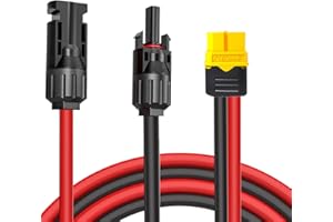 iHaospace Conector solar a XT60, Conector macho y hembra de panel solar a XT60 Cable adaptador, Impermeable 12 AWG Convertidor Conectar Para Generadores Solares de Estación Eléctrica