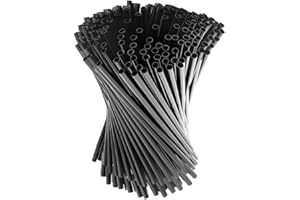 RFD Cannucce nere 13 cm 1000 Pezzi Riutilizzabili - Cannucce per alimenti per Bicchieri Bevande Cocktail - Made in Italy