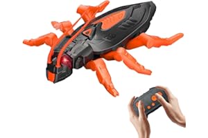 OBEST Cucaracha Teledirigido con Escalada Pared, RC Cucaracha con Ojos LED, Modo Dual Pared y Suelo, Rotación de 360°, Juguete Radiocontrol para Fiesta Halloween Día Inocentes para niños 5 a 12 años