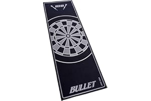 BULLET-DARTS Professioneller Dartteppich - 237x80cm - Dart Zubehör für zu Hause, Büro, Kneipe, Partys - Dartmatte mit Turniermaßen Score Indikator und Oche - Darts Carpet zum Schutz des Bodens