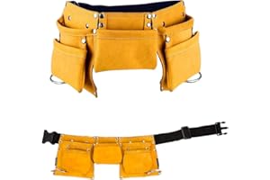 OFKPO Kinder Werkzeugtasche Leder Werkzeug Gürtel mit Mehreren Taschen für Gärten