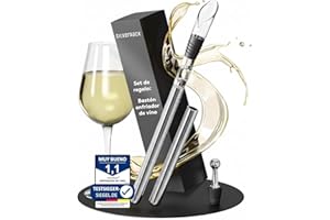 SilverRack Varilla enfriadora de vino con vertedor [incluye 2 varillas diferentes] – Varilla de enfriamiento para botellas de vino de acero inoxidable – Wine Chiller Stick – Juego de regalo – Juego de