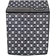 Stylista PVC Washing Machine Cover Compatible for Samsung 9.5 Kg Semi-Automatic Top Loading WT95A4200LL, Basketweave Pattern Grey
