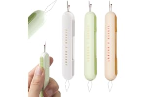 JEYORZY 3 Piezas Enhebrador Agujas Coser,Descosedor de Costura 2 En 1,Multiusos Enhebrador de Agujas De Coser A Mano,Needle Threader & Seam Ripper Tool,Hilador de Hilo Facil