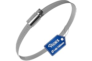 VIOKS Schlauchschelle Rohrschelle 140-160mmØ W2 Schneckenantrieb Chromstahl Schelle für 150er Abluftschlauch Dunstabzugshaube Edelstahl Klemme