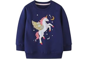 TEDD Felpa Ragazza Senza Cappuccio 100% Cotone Bambina Pullover Maglione Casuale Top Maglietta per Bambini 1-12 Anni