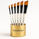 Hannah Picture Brush Set Acrylic Oil Painting Watercolor White 6 Piece Brush Set with Side Cut End
