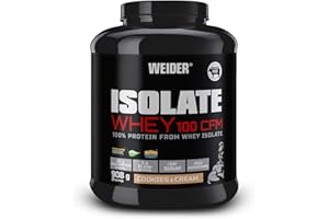 Weider Isolate Whey 100Cfm, 100% Aislado de Proteina de Suero, Cero Azúcar, Cero Aspartamo, con Stevia, con Dygezime, con Bcaa, para Veganos, Isolac, Keto, Negro, Sabor Cookies, 908 Gramos