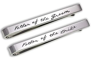Melix Home Father of The Groom Father of The Bride Gifts Tie Clip Wedding Tie Clip Set Stainless Steel Tie Bar Wedding Party Day Present for Man